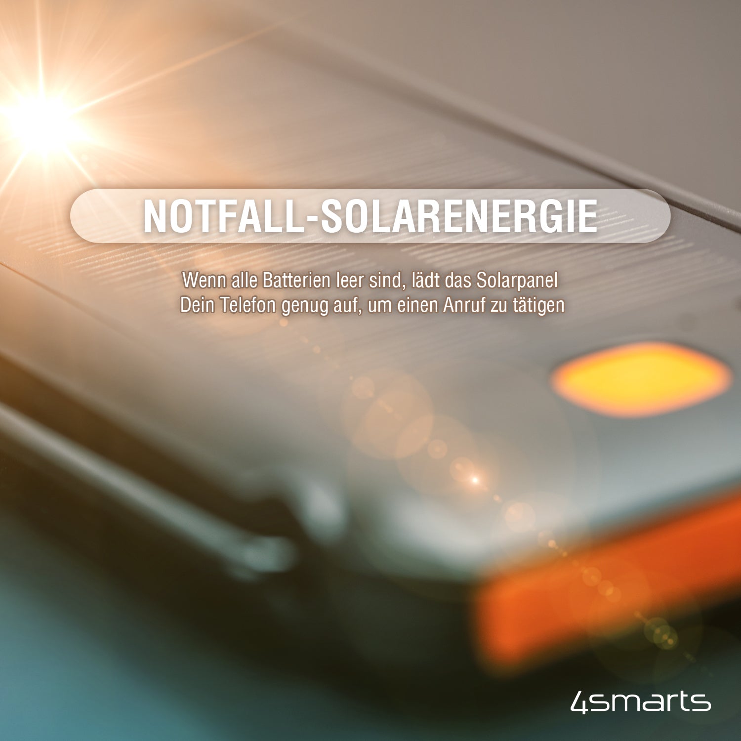 4smarts Powerbank 10000 mAh, PD 18 W, 1× USB-C, Solarpanel, mit Ständer, Schwarz