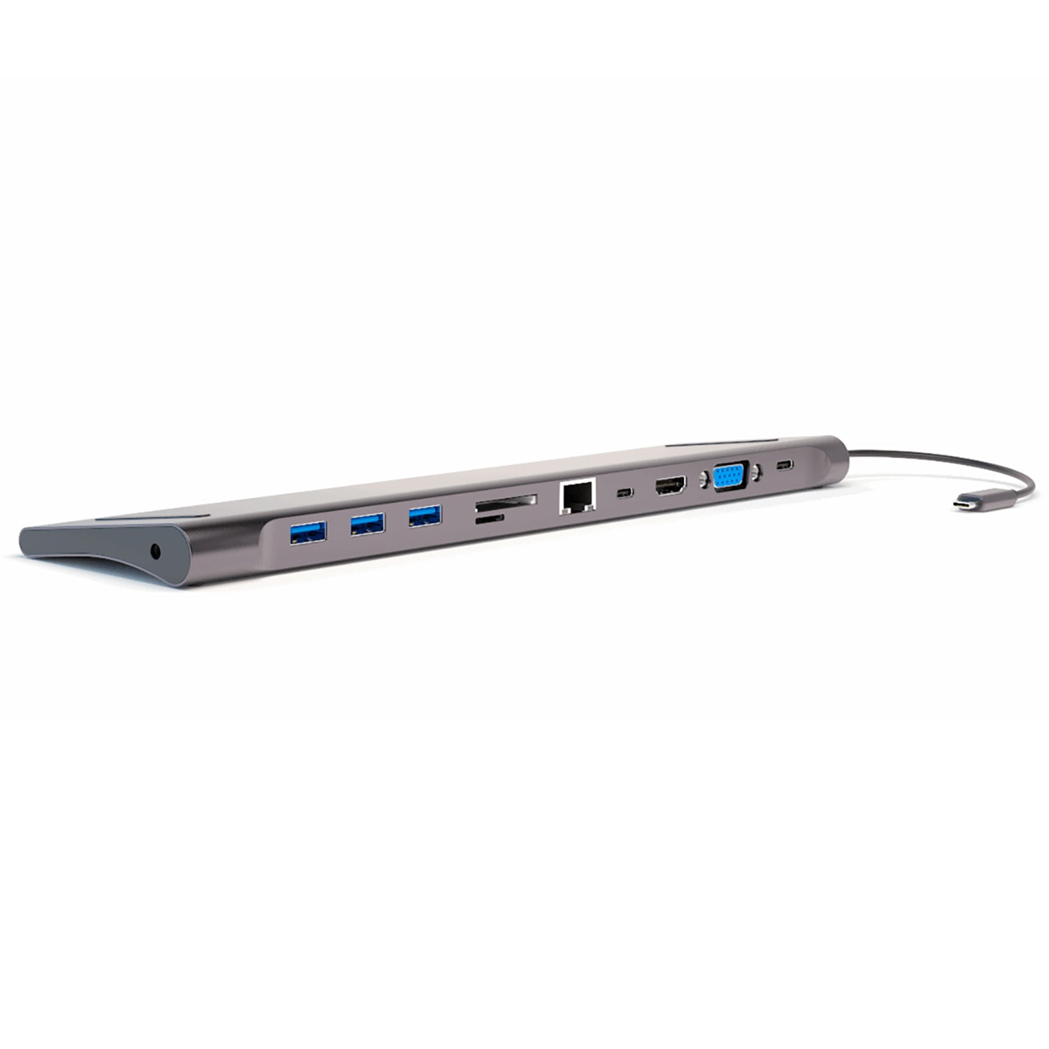 4smarts 11in1 Multiport-Adapter – USB-C, 1× HDMI, 1× VGA, 3× USB-A, 100 W PD, GbE, für USB-C-Geräte