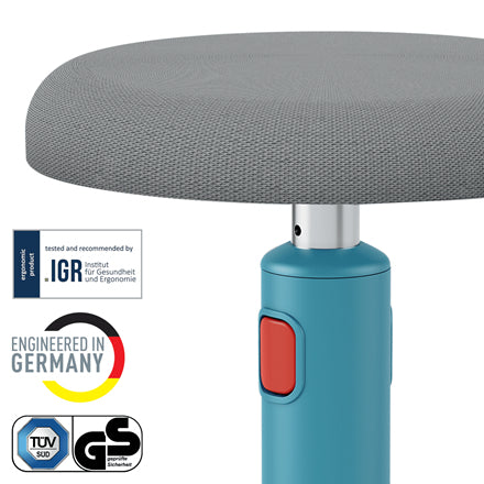 Leitz Hocker Ergo Cosy Active – Sitzhöhe 46–79 cm, 110 kg, grau