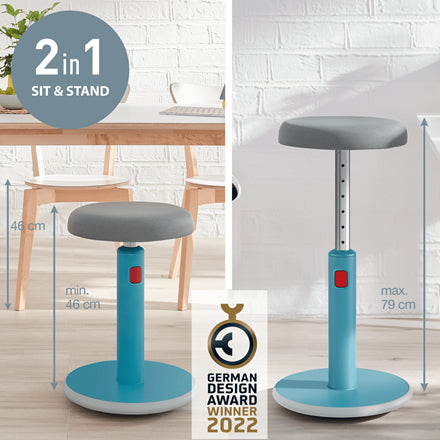 Leitz Hocker Ergo Cosy Active – Sitzhöhe 46–79 cm, 110 kg, grau