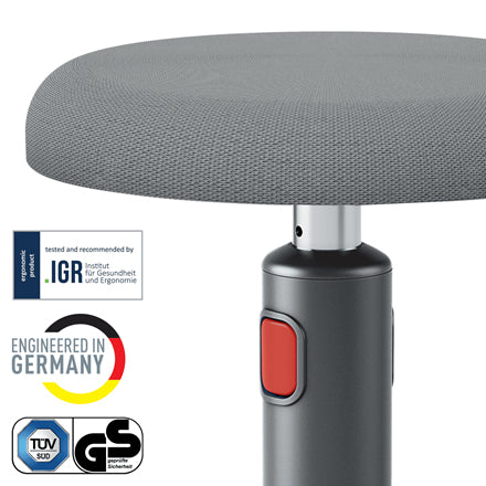 Leitz Hocker Ergo Cosy Active – Sitzhöhe 46–79 cm, 110 kg, grau