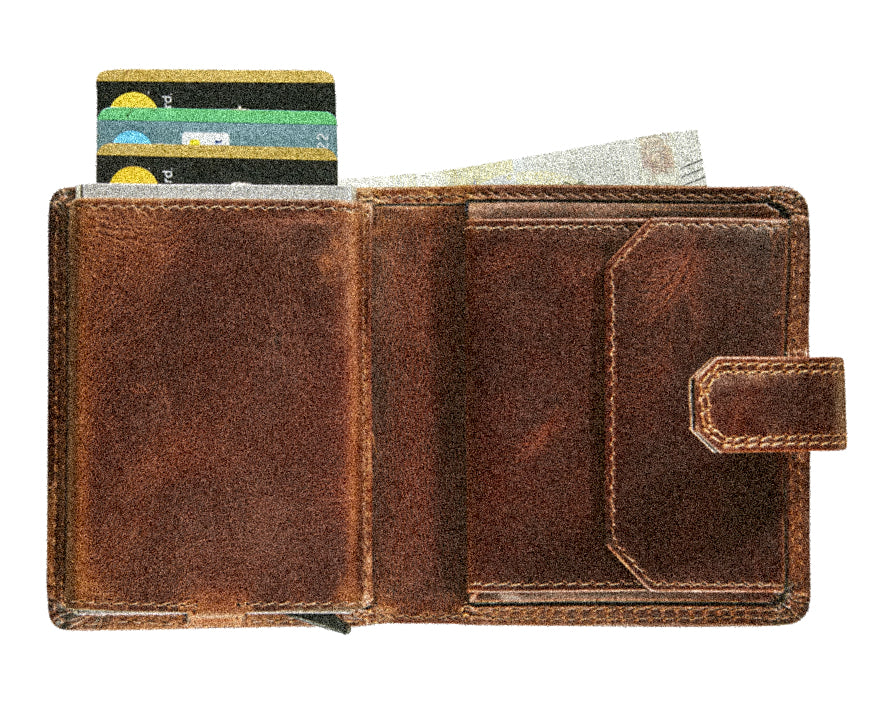 Maverick Kartenetui – RFID-Schutz – 90 × 123 mm – Braun – Leder – 1 Stk.