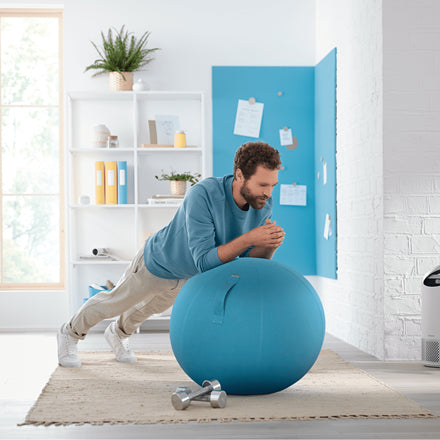 Leitz Sitzball Ergo Cosy Active – Ø 65 cm, 100 kg, sanftes Blau