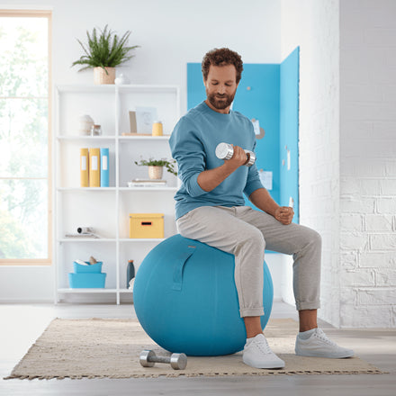 Leitz Sitzball Ergo Cosy Active – Ø 65 cm, 100 kg, sanftes Blau