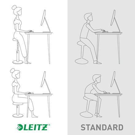 Leitz Hocker Ergo Cosy Active – Sitzhöhe 46–79 cm, 110 kg, grau