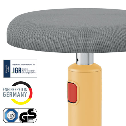 Leitz Hocker Ergo Cosy Active – Sitzhöhe 46–79 cm, 110 kg, grau