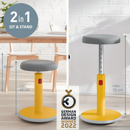 Leitz Hocker Ergo Cosy Active – Sitzhöhe 46–79 cm, 110 kg, grau