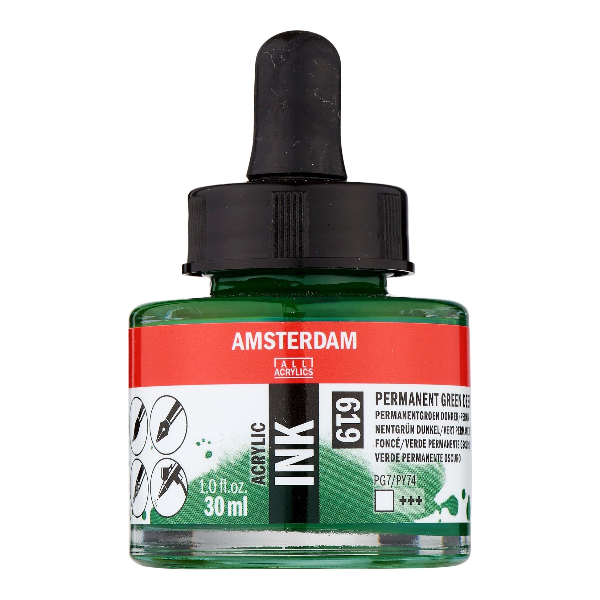 Royal Talens Amsterdam Acryltinte – Dunkelgrün, wasserfest – 30 ml