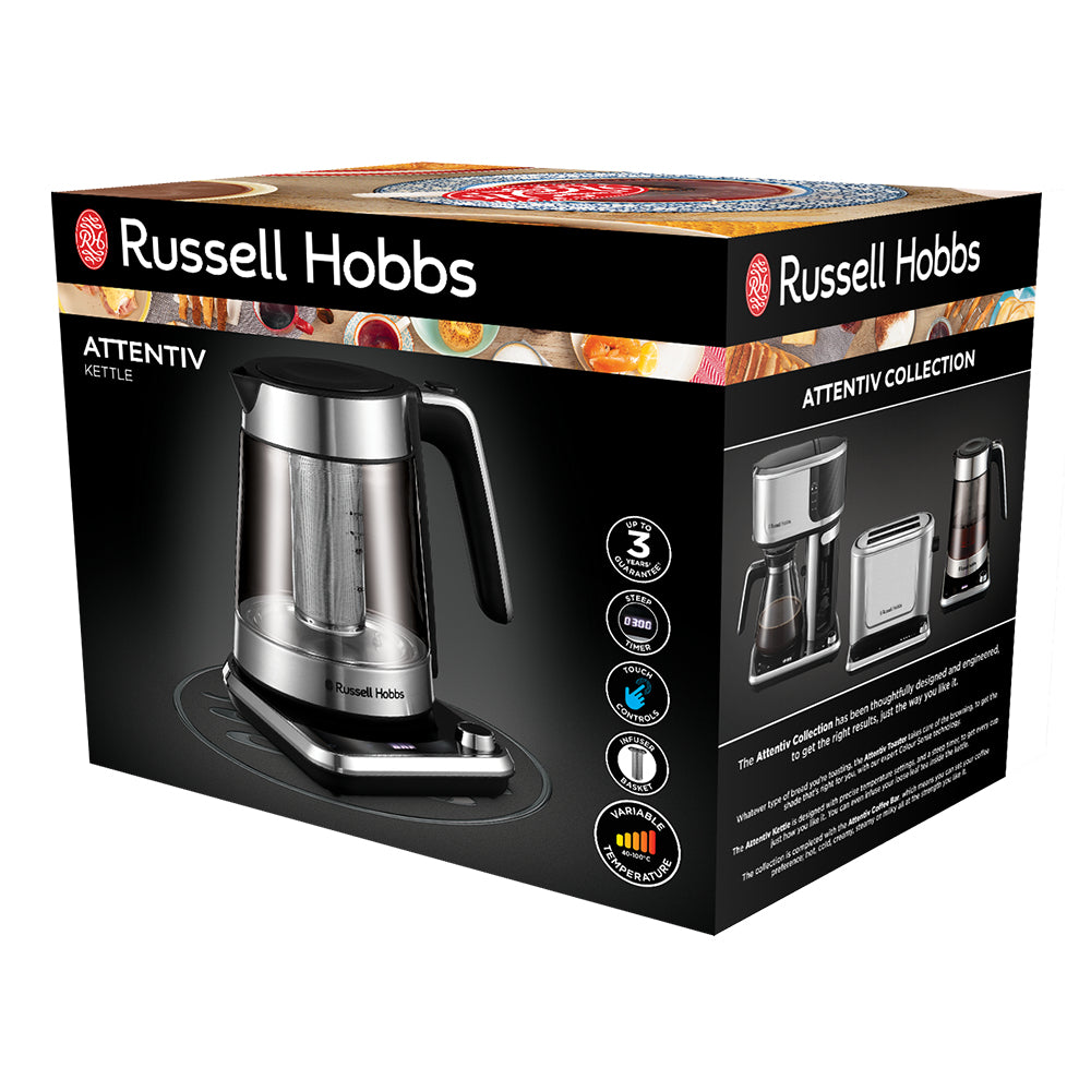 Russell Hobbs Wasserkocher – 1,7 l, mit Temperaturwahl, Glas, 26200-70