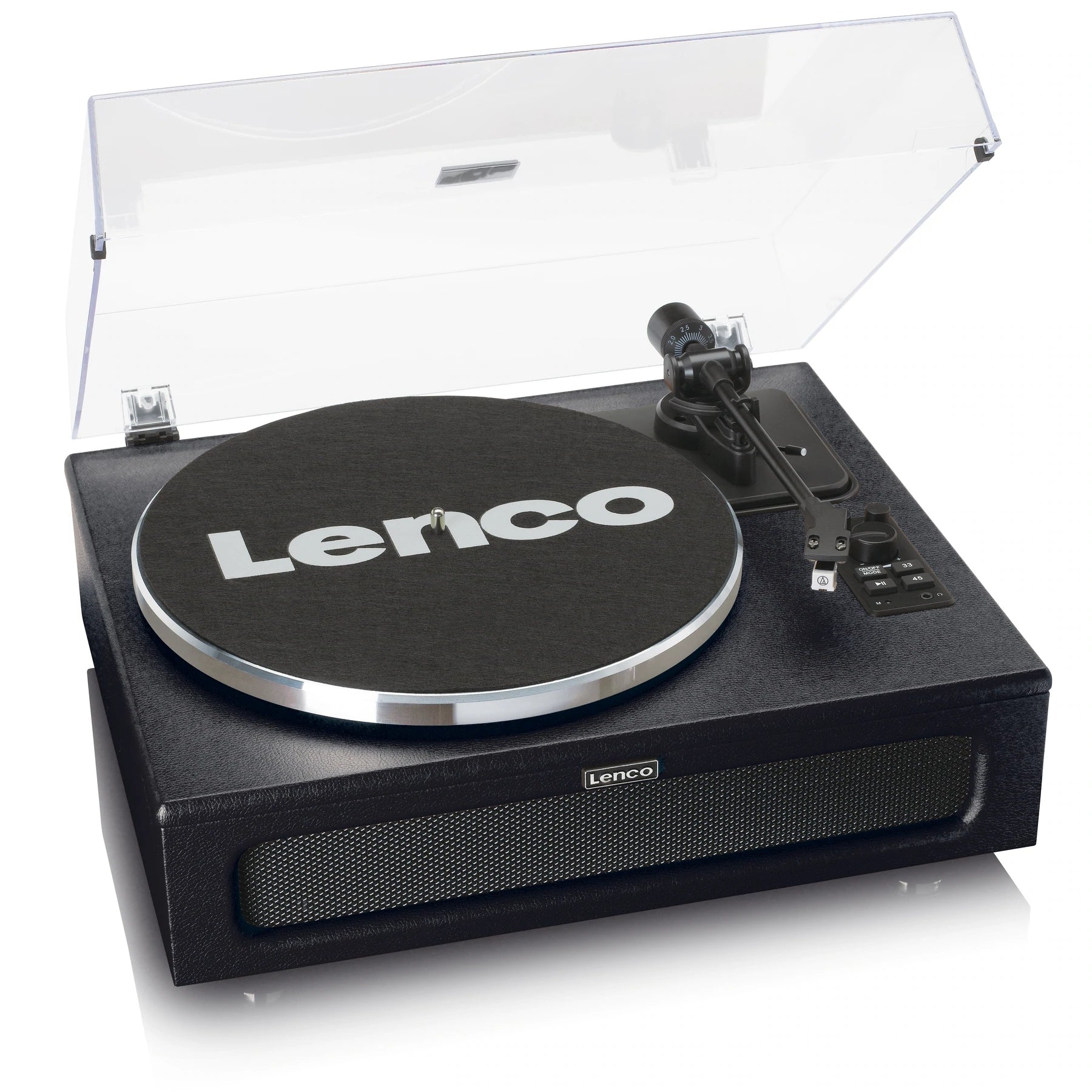 Lenco LS-430 – Plattenspieler (Riemenantrieb), Bluetooth, Phono-Vorverstärker, 33⅓/45 U/min – Schwarz