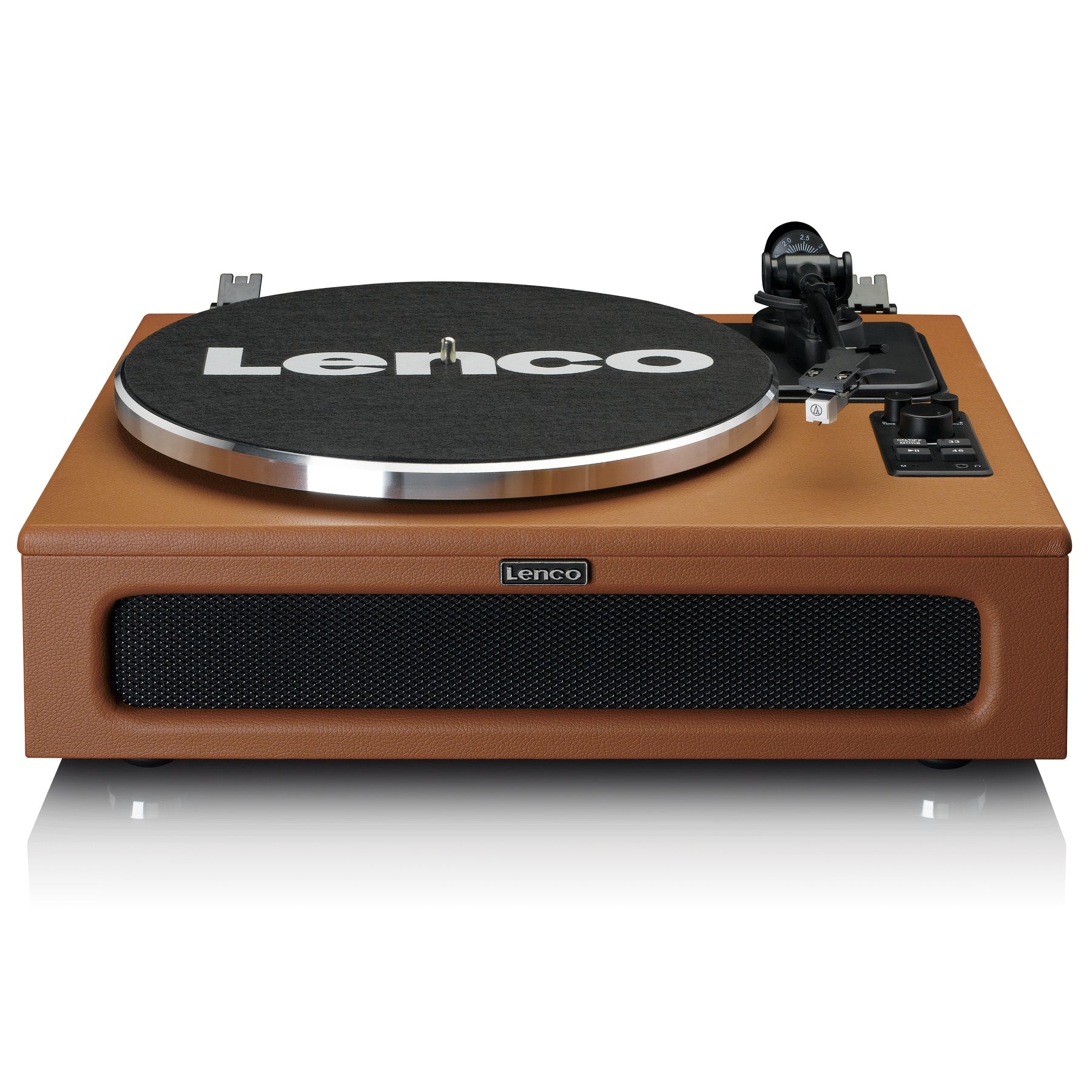 Lenco LS-430 – Plattenspieler (Riemenantrieb, manuell), Bluetooth, Phono-Vorverstärker, 33⅓/45 U/min – Braun