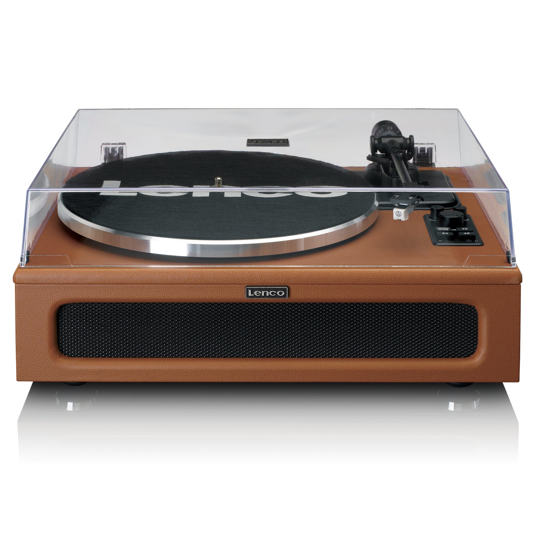 Lenco LS-430 – Plattenspieler (Riemenantrieb, manuell), Bluetooth, Phono-Vorverstärker, 33⅓/45 U/min – Braun