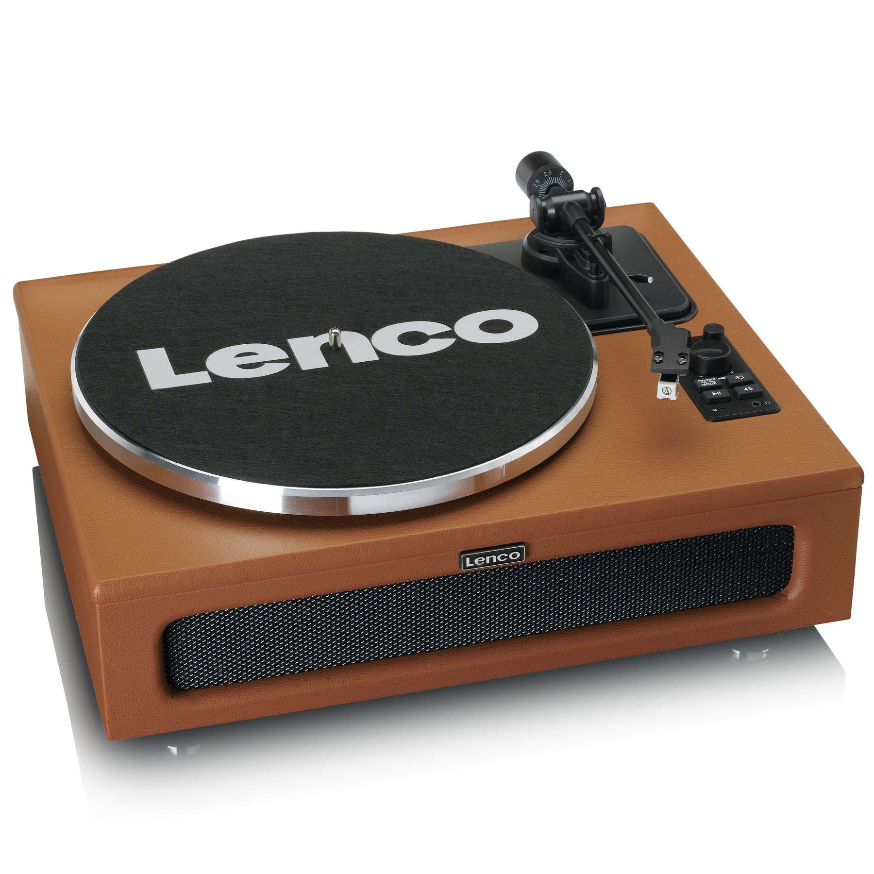 Lenco LS-430 – Plattenspieler (Riemenantrieb, manuell), Bluetooth, Phono-Vorverstärker, 33⅓/45 U/min – Braun