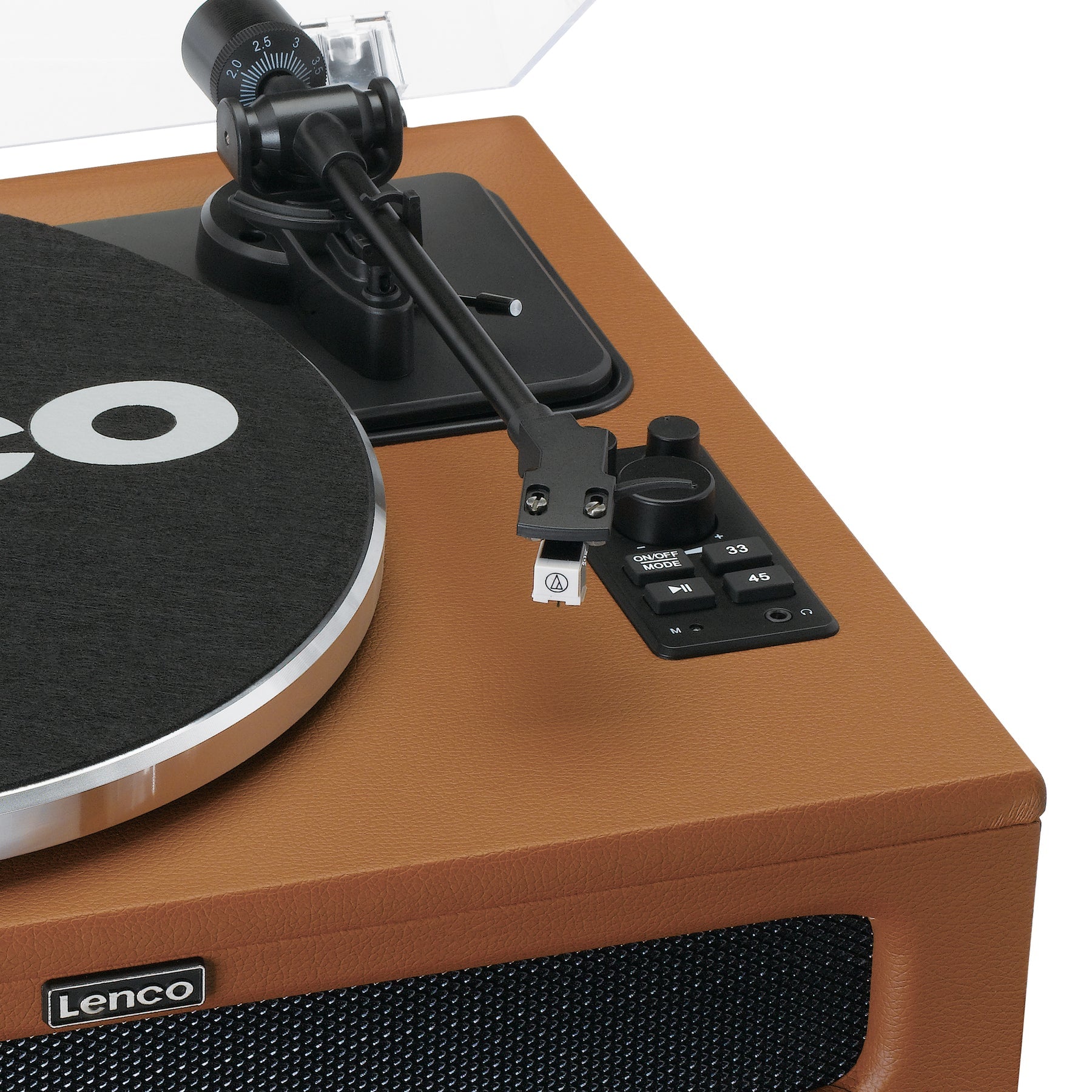 Lenco LS-430 – Plattenspieler (Riemenantrieb, manuell), Bluetooth, Phono-Vorverstärker, 33⅓/45 U/min – Braun