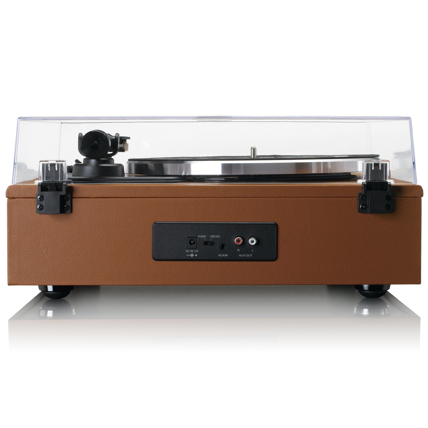 Lenco LS-430 – Plattenspieler (Riemenantrieb, manuell), Bluetooth, Phono-Vorverstärker, 33⅓/45 U/min – Braun