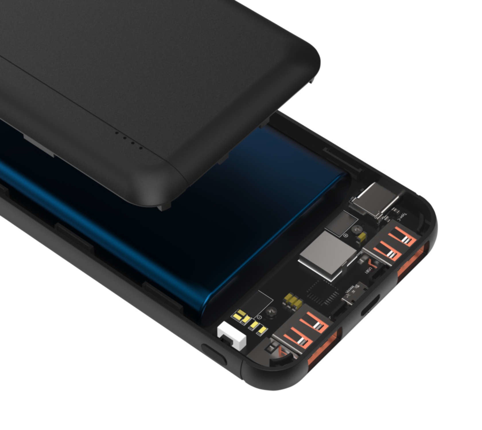 Ansmann PB320PD Powerbank 10'000 mAh – 20 W PD, 1× USB-C, 2× USB-A, schwarz