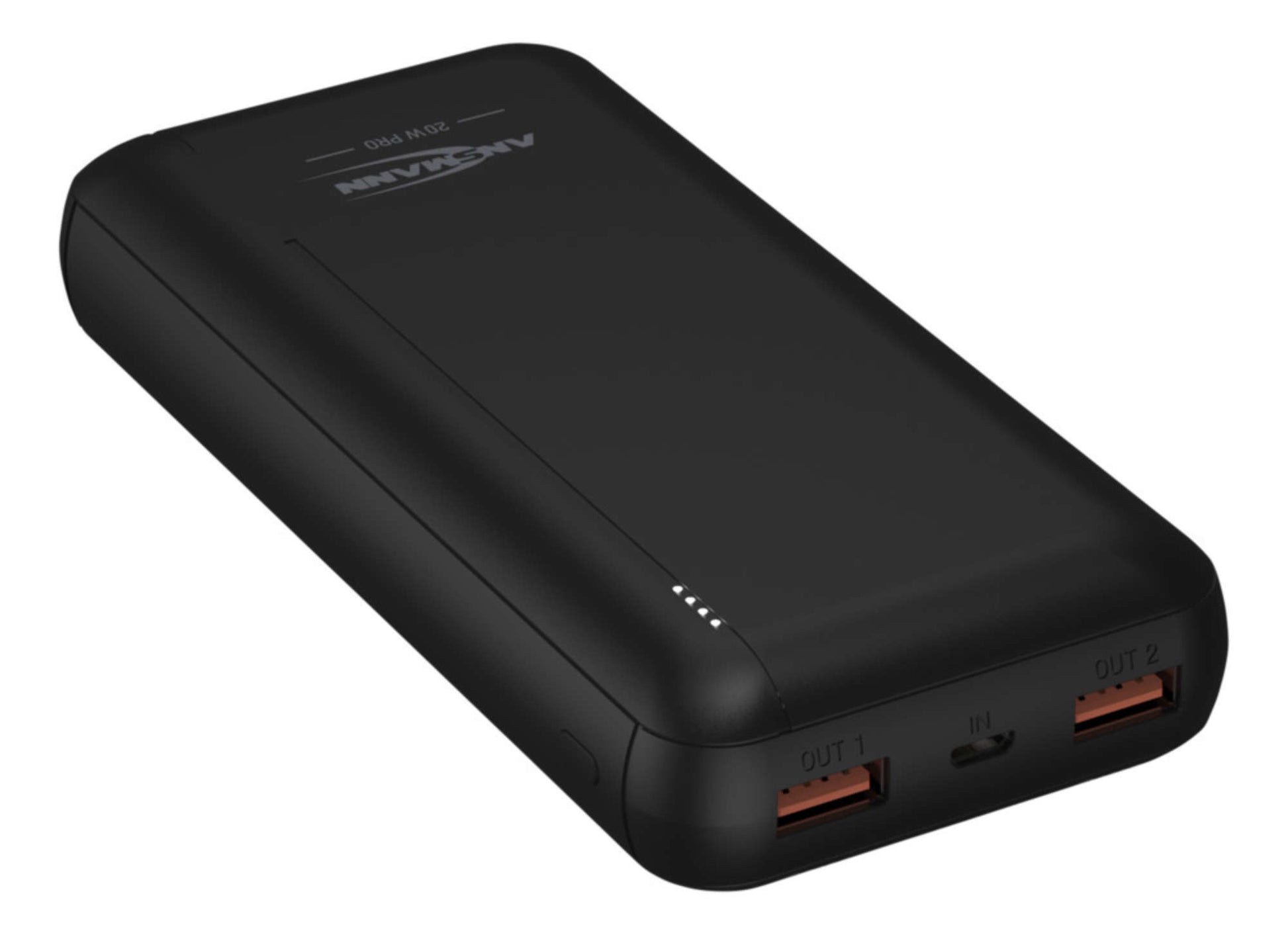 Ansmann PB320PD Powerbank 20'000 mAh – 20 W PD, 1× USB-C, 2× USB-A, schwarz