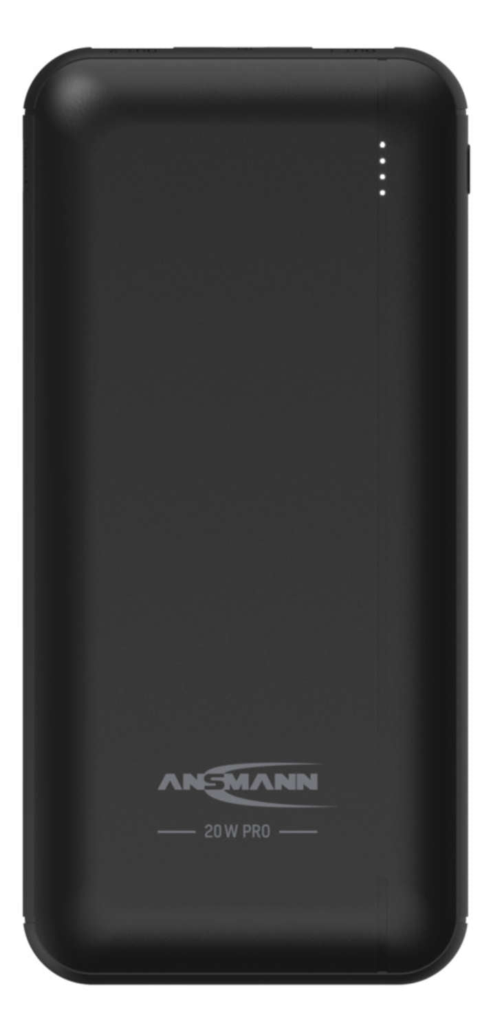 Ansmann PB320PD Powerbank 20'000 mAh – 20 W PD, 1× USB-C, 2× USB-A, schwarz