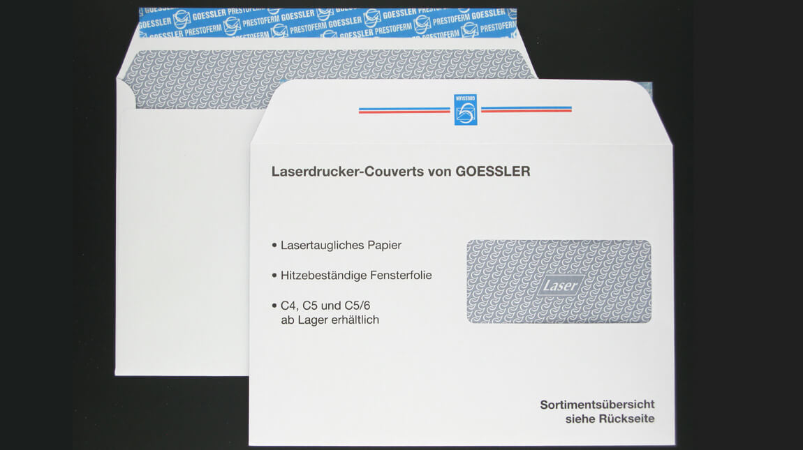 Goessler Couvert C4, mit Fenster, selbstklebend, weiss, 120 g/m² – 250 Stk.