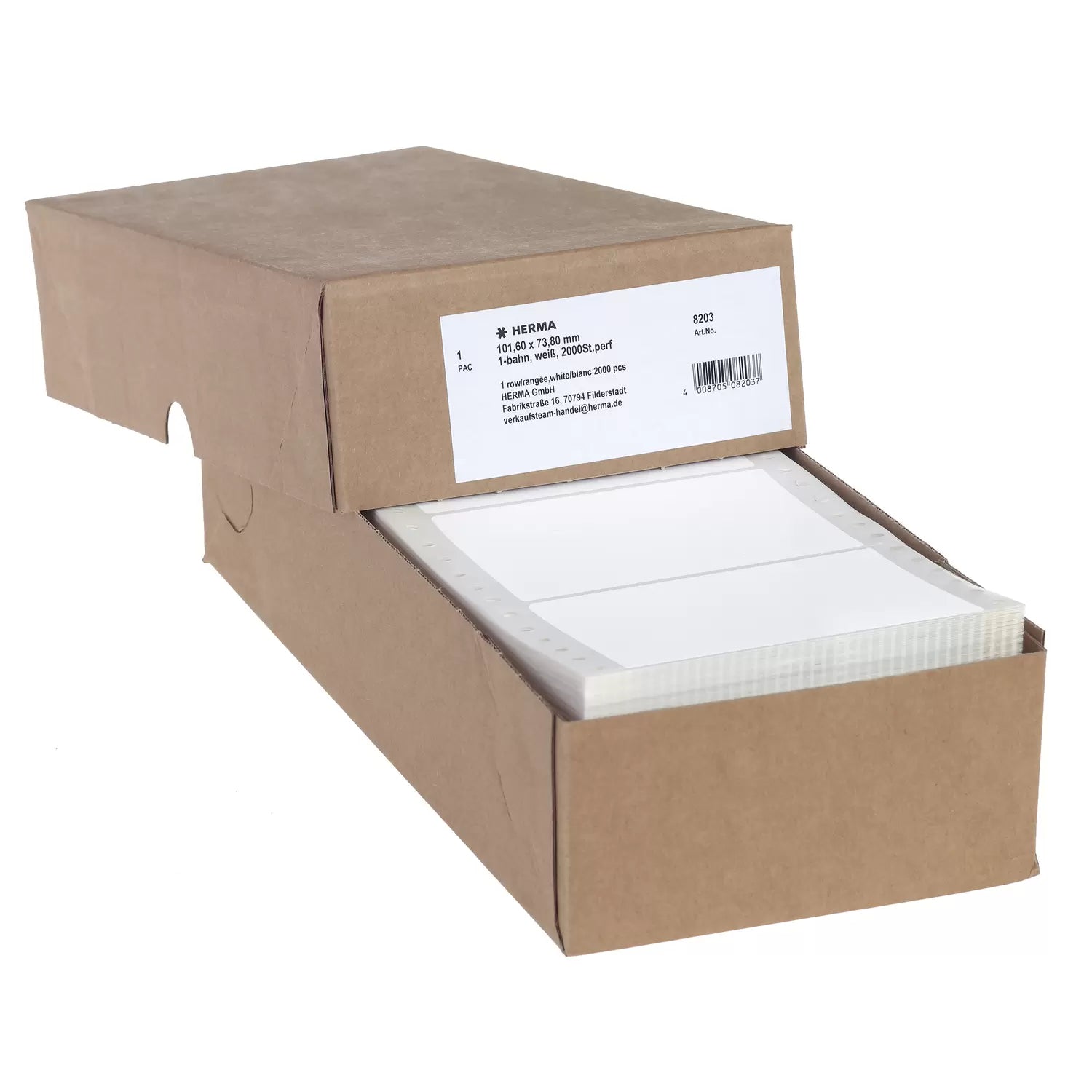 HERMA Druckeretiketten, 102 mm × 74 mm, weiss, Papier, permanent, 2000 Etiketten