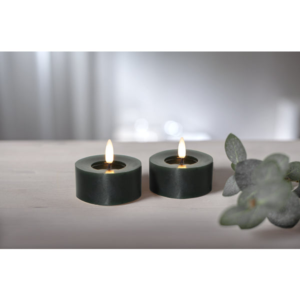Star Trading LED-Teelicht – batteriebetrieben, Timer, IP20, 2er-Pack – grün