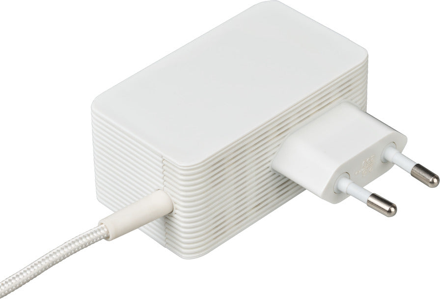 Brennenstuhl 1508230 USB-Desktop-Ladegerät 20 W – USB-C×1, USB-A×4 – PD – 1,5 m Textilkabel, Weiss