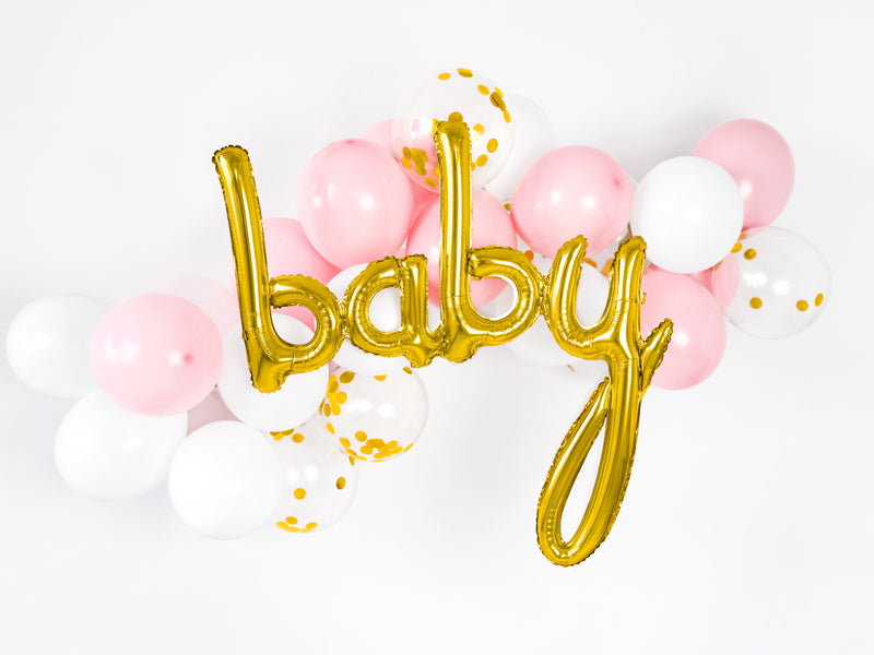 PartyDeco Folienballon Babyshower – Gold – 73,5 × 75,5 cm – 1 Stk
