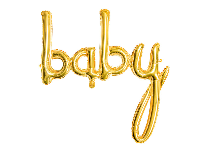 PartyDeco Folienballon Babyshower – Gold – 73,5 × 75,5 cm – 1 Stk