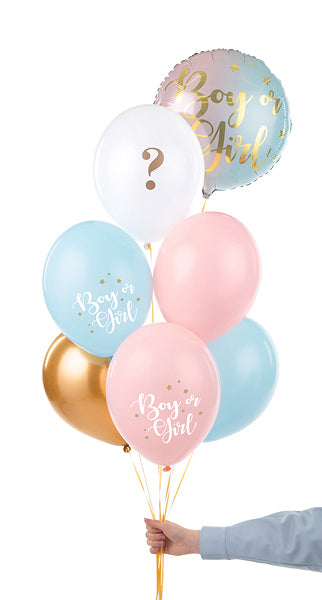 PartyDeco Luftballons Boy or Girl – mehrfarbig – Ø 30 cm – Latex – 6 Stk