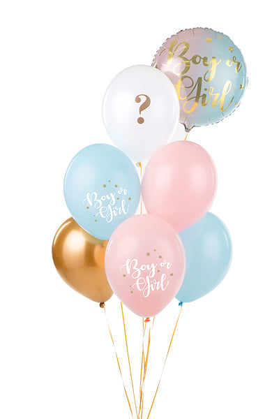 PartyDeco Luftballons Boy or Girl – mehrfarbig – Ø 30 cm – Latex – 6 Stk