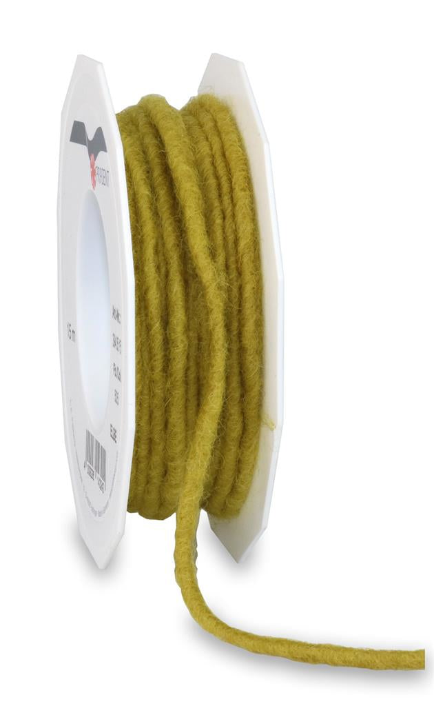 Pattberg Geschenkband Wolle Grün – 5 mm × 15 m – 1 Stk.