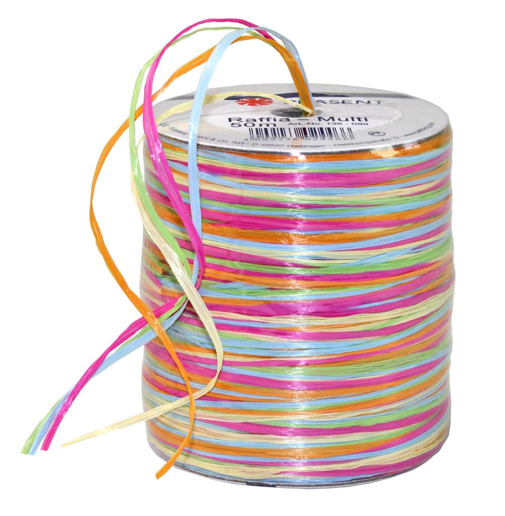 Pattberg Geschenkband Viskose Mehrfarbig – 2 mm × 50 m – 1 Stk.