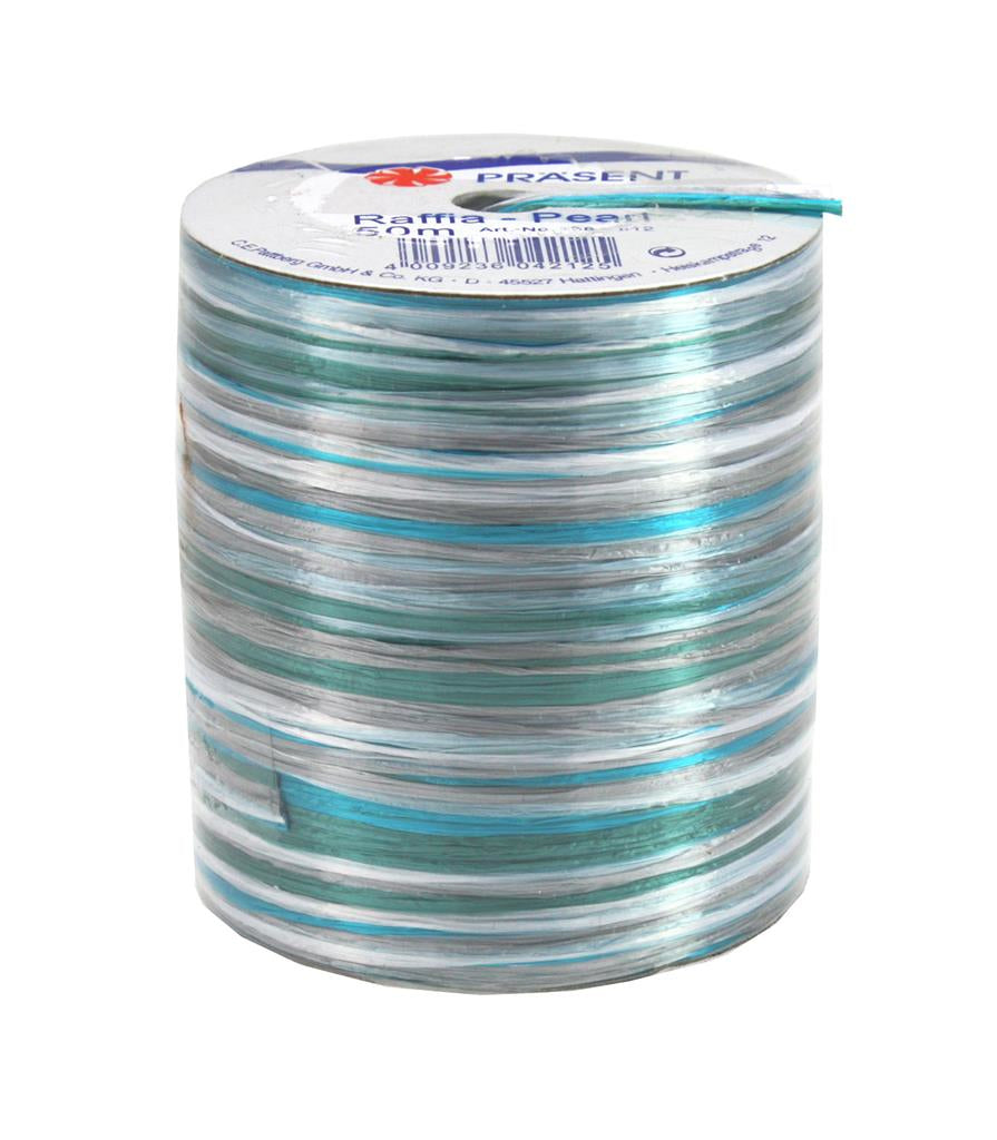 Pattberg Geschenkband Raffia Pearl Viskose Blau – 2 mm × 50 m – 1 Stk.
