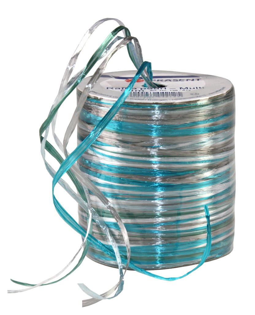Pattberg Geschenkband Raffia Pearl Viskose Blau – 2 mm × 50 m – 1 Stk.