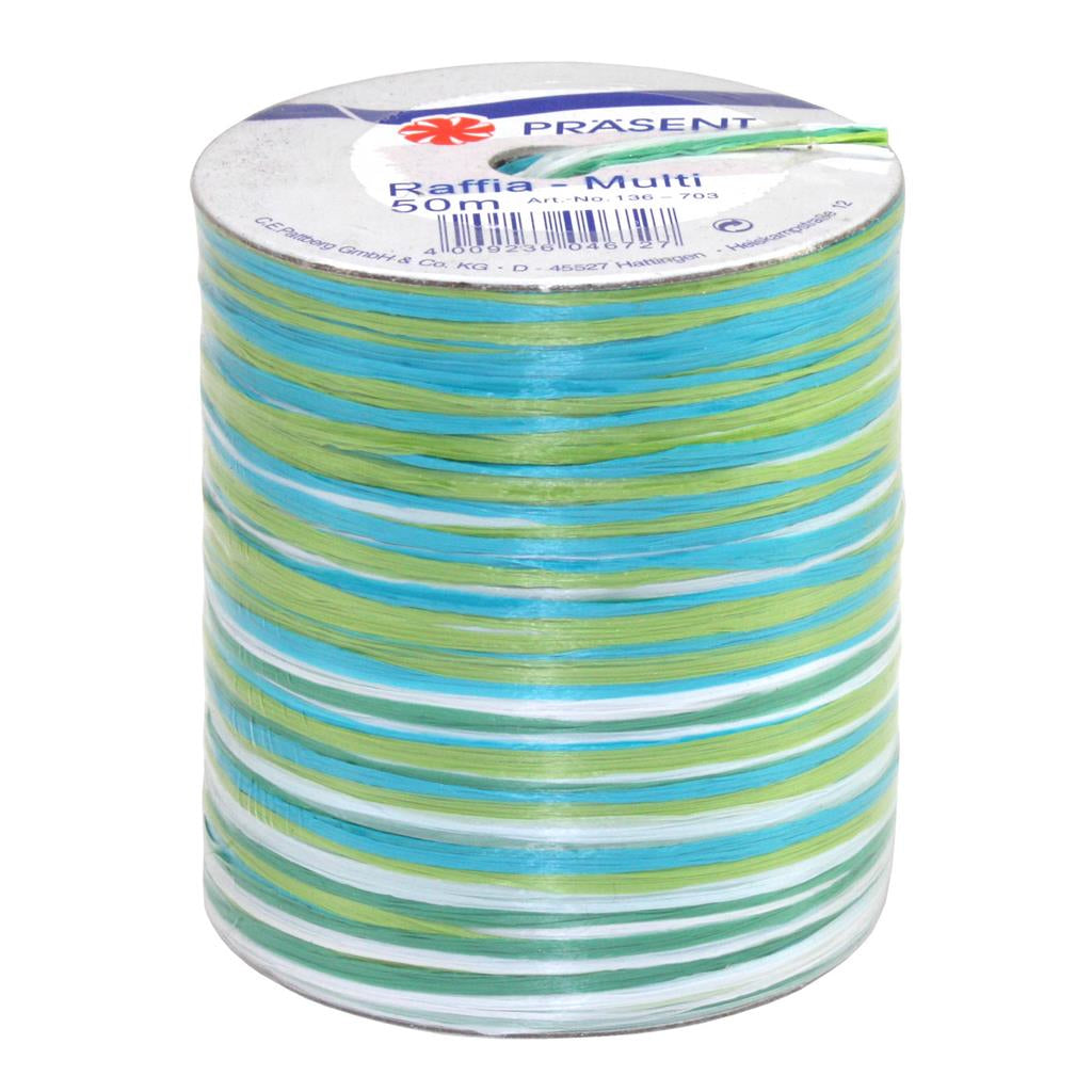 Pattberg Geschenkband Raffia Multi, Viskose, matt – 2 mm × 50 m – 1 Stk.