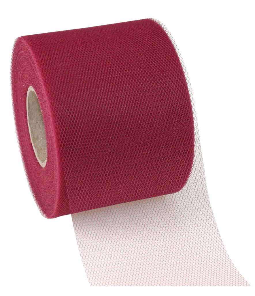 Pattberg Geschenkband Verona Tüll Bordeaux – 72 mm × 50 m