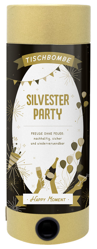 Artoz Partypistole Silvester – mehrfarbig – Ø 11 cm × 29,7 cm – 1 Stk – wiederverwendbar