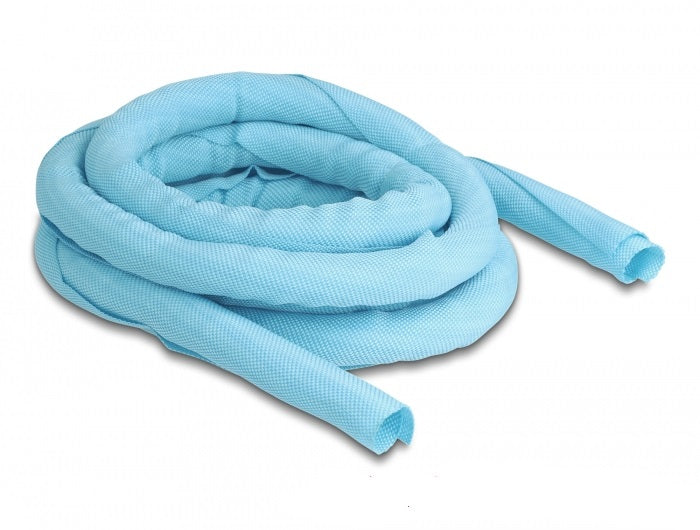 DeLOCK Kabelschlauch, Ø 16 mm × 2 m, selbstschliessend, hitzebeständig, wiederverwendbar – blau