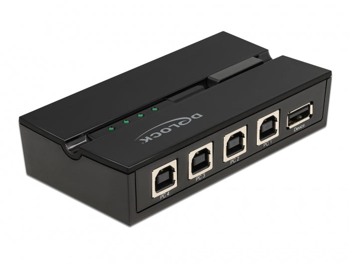 DeLOCK USB-Switch – USB-A auf USB-B – USB 2.0 (480 Mbit/s) – Tasten, LED – Schwarz