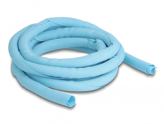 DeLOCK Kabelschlauch, Ø 10 mm × 2 m, selbstschliessend, zuschneidbar, hitzebeständig −50 bis 150 °C – blau