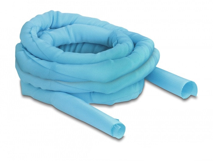 DeLOCK Kabelschlauch – 25 mm × 5,00 m, Polyester, Blau, selbstschliessend, hitzebeständig, zuschneidbar