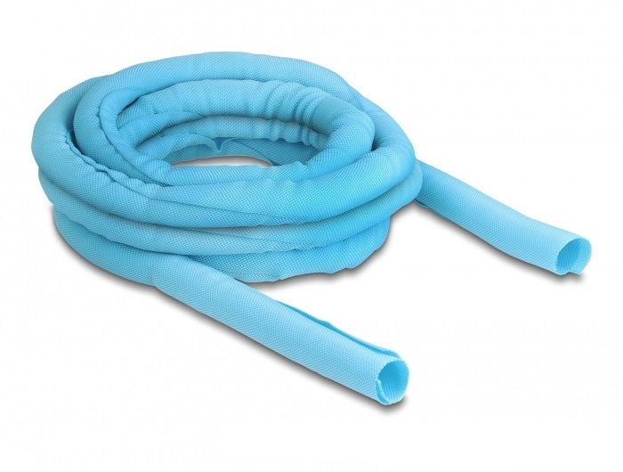 DeLOCK Kabelschlauch, Ø 19 mm × 5 m, Polyester, selbstschliessend, hitzebeständig, wiederverwendbar – Blau