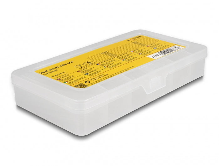 DeLOCK Schrumpfschlauch-Set, 196 Stk., Ø 10 mm, 9,5 cm – transparent