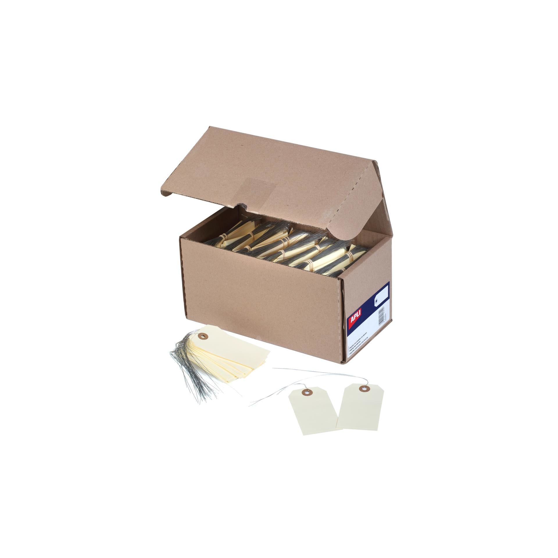 APLI Warenanhänger – 100 × 51 mm, Beige, mit Draht