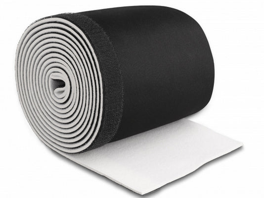 DeLOCK Kabelschlauch – Ø 35 mm – 3 m – Neopren – Schwarz/Weiss, Klettverschluss