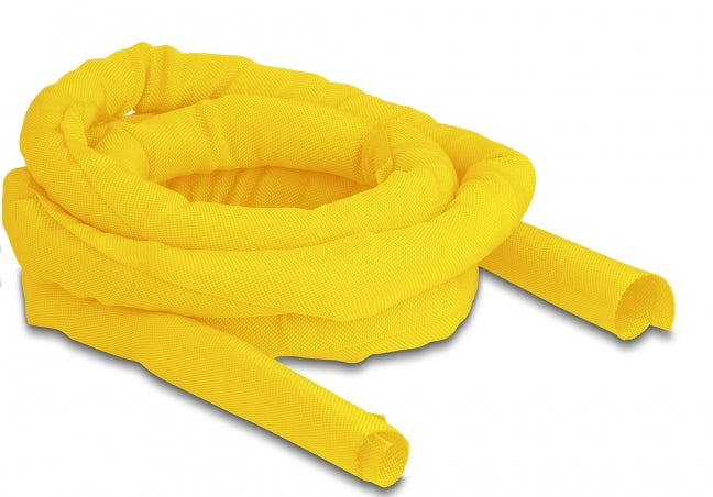 DeLOCK Kabelschlauch, Ø 25–26 mm, 2 m, selbstschliessend, hitzebeständig, zuschneidbar – Gelb