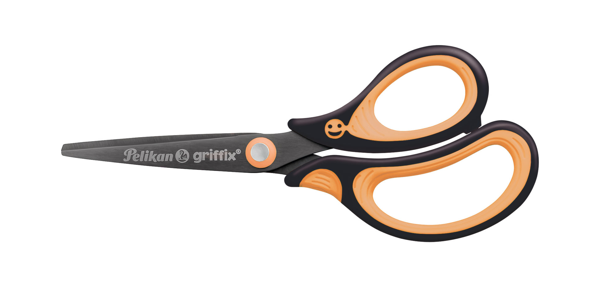Pelikan Griffix Kinderschere – ergonomischer Griff, Namensschild, Schwarz/Orange