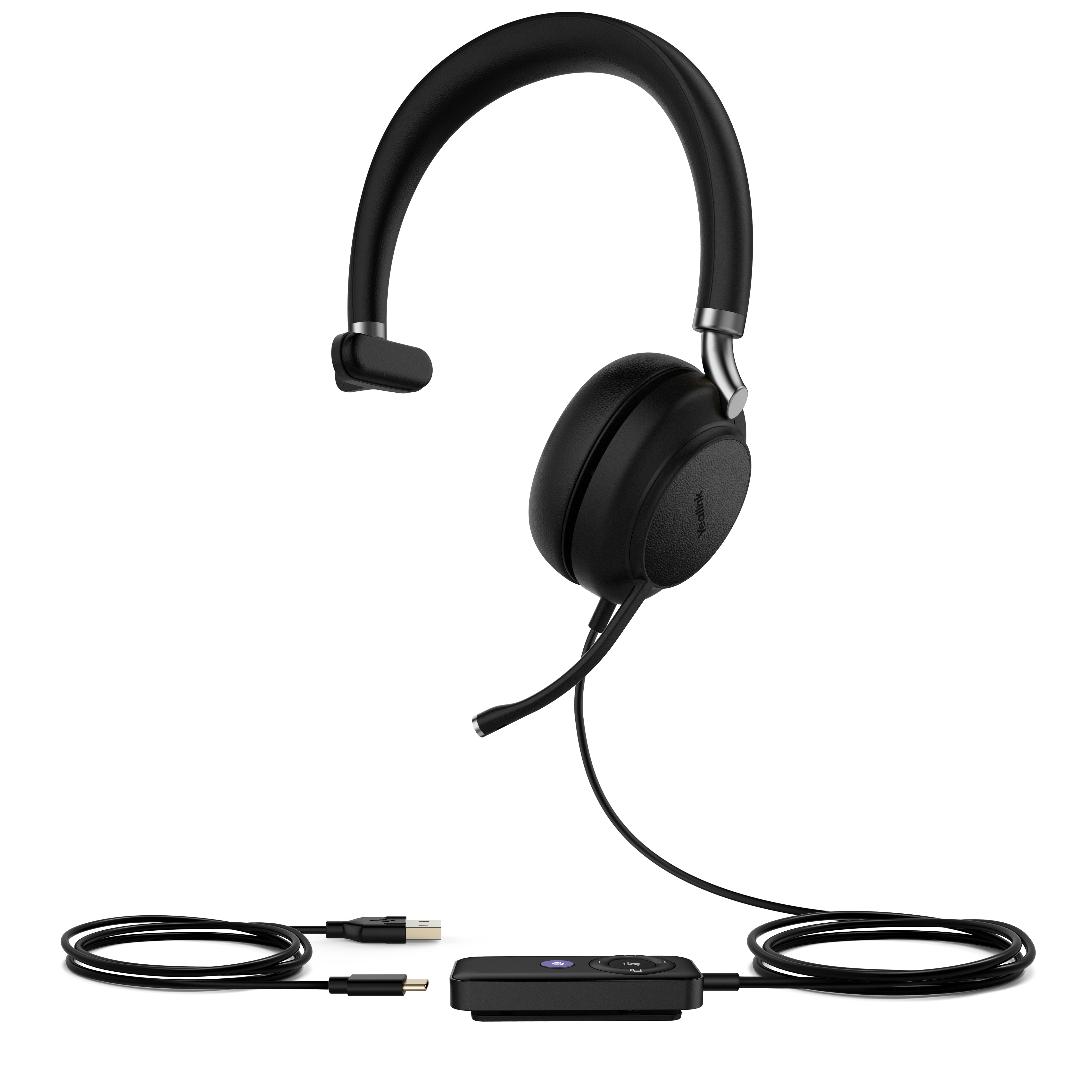 Yealink UH38 – Mono Headset On-Ear – USB-C, Bluetooth, ANC – Schwarz, für Microsoft Teams – bis 8 h
