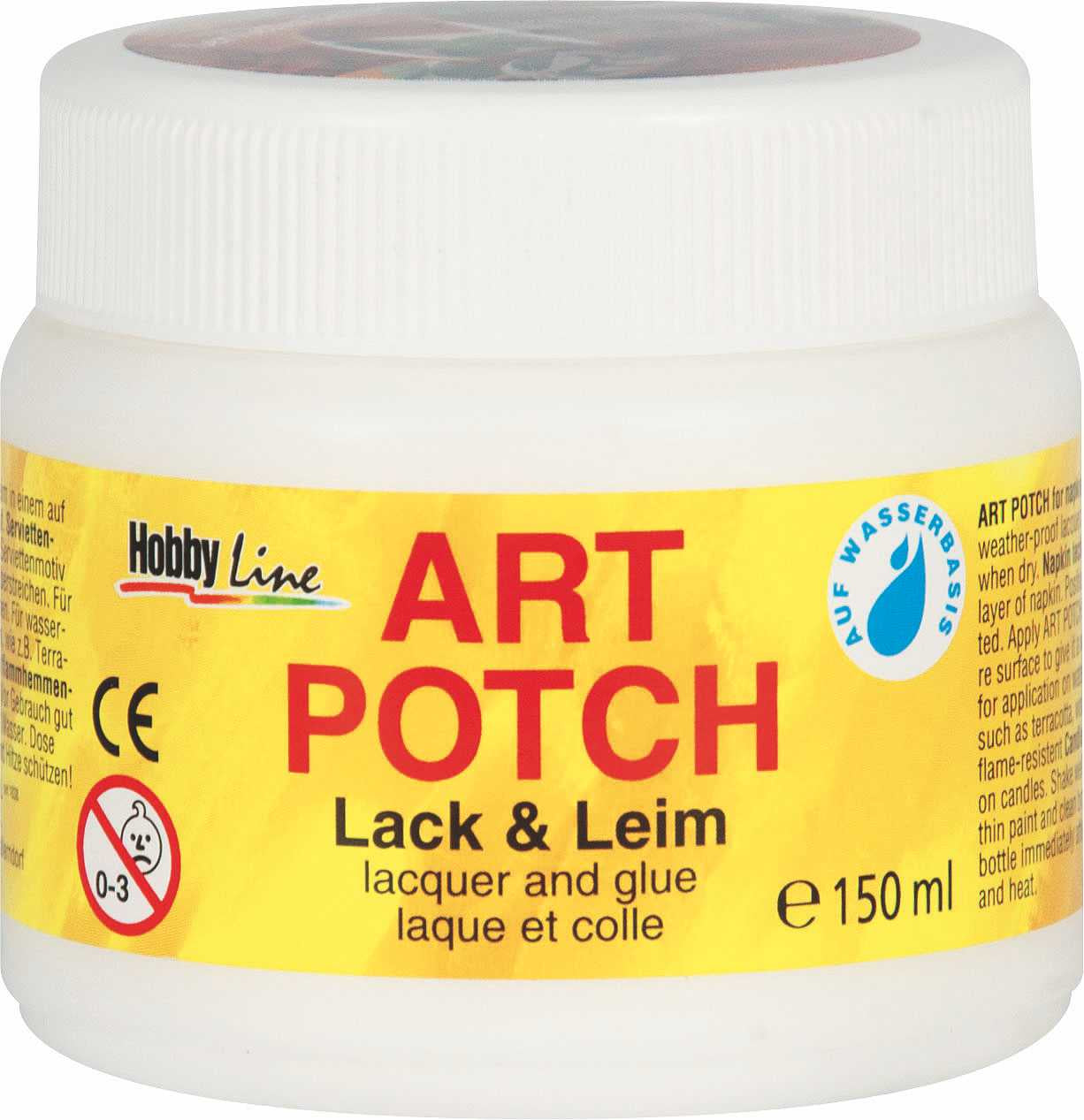 KREUL Art Potch Lack & Leim Alleskleber – 150 ml, transparent, für Papier, Servietten