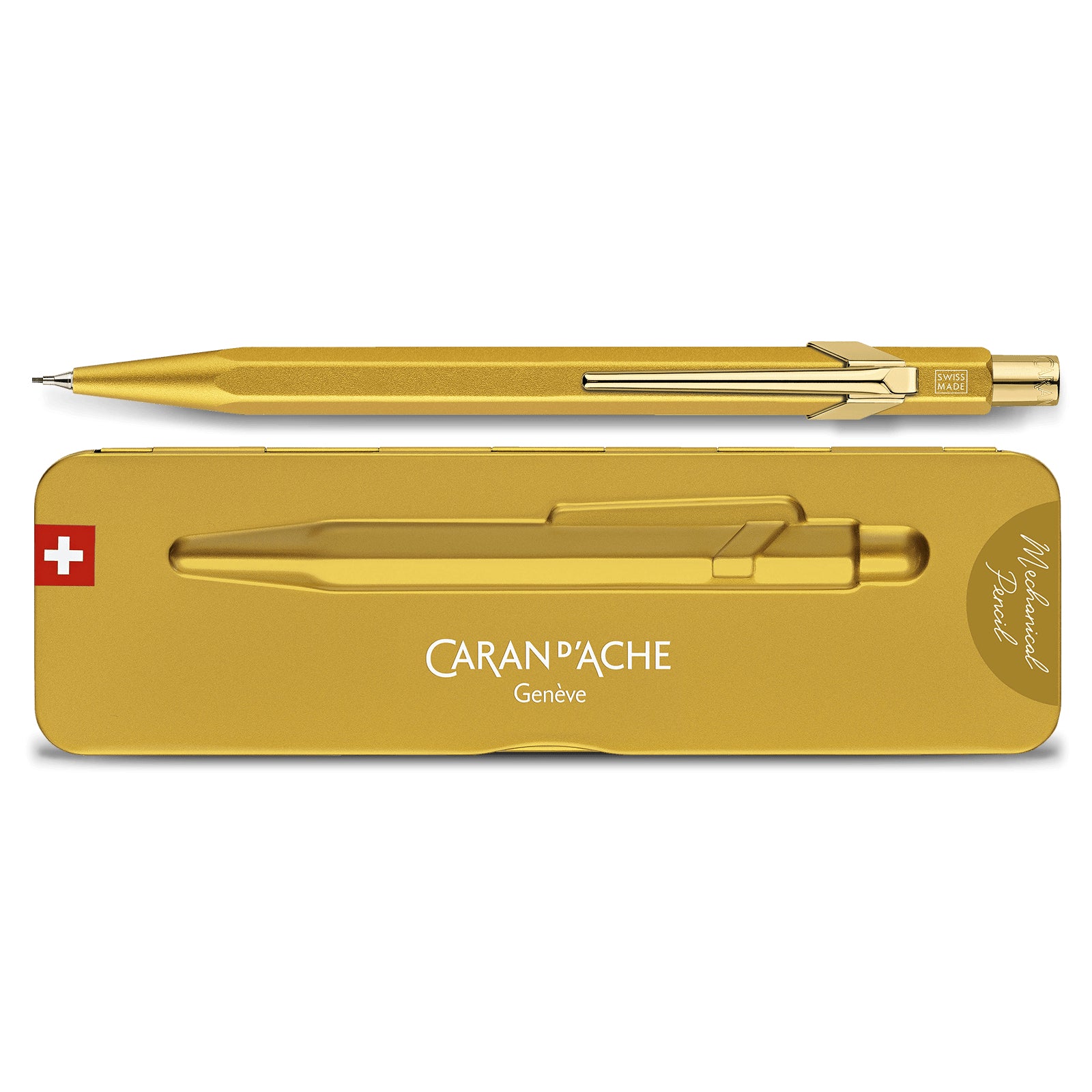 Caran d-Ache Caran d'Ache 849 Premium Goldbar Druckbleistift – 0,7 mm – Aluminium – Gold – Mit Radierer